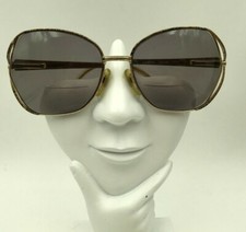 Vintage Lamy Carrie X843 Brown Gold Metal Oval Sunglasses FRAMES ONLY