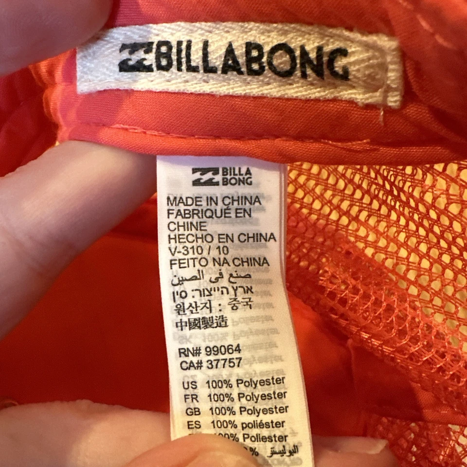 Boné caminhoneiro Billabong jovem vermelho branco malha ajustável bandeira americana EUA - Imagem 4 de 4