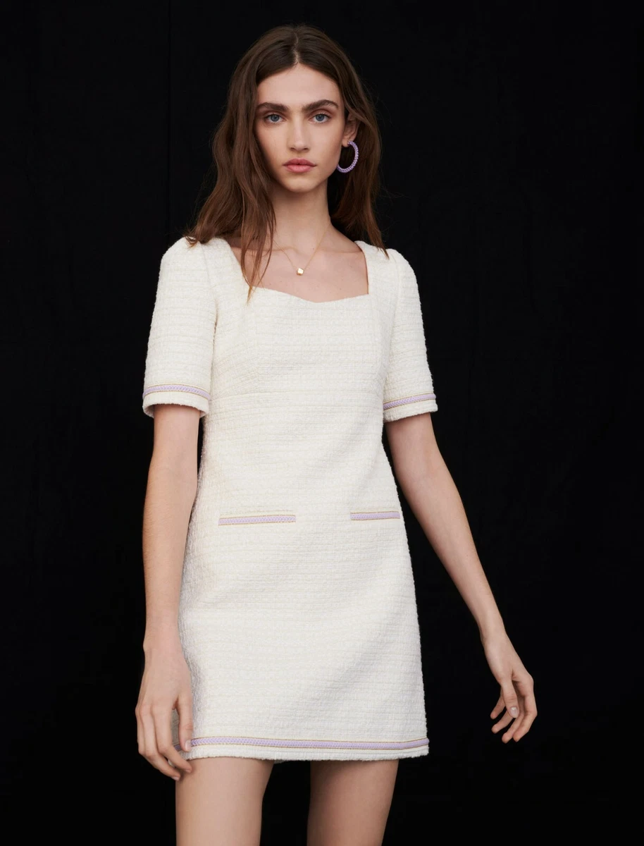 Maje white hotsell tweed dress