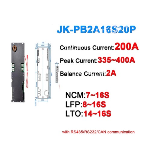 2X JK BMS JK-PB2A16S20P LiFePo4 Li-Ion LTO Battery 8S-16S 200A Household Energy - Picture 2 of 19