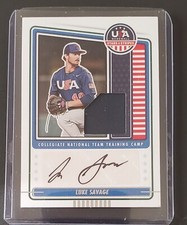 Luke Savage  2023 USA Baseball Stars & Stripes   Rookie Auto Patch RC #CNTC-LS
