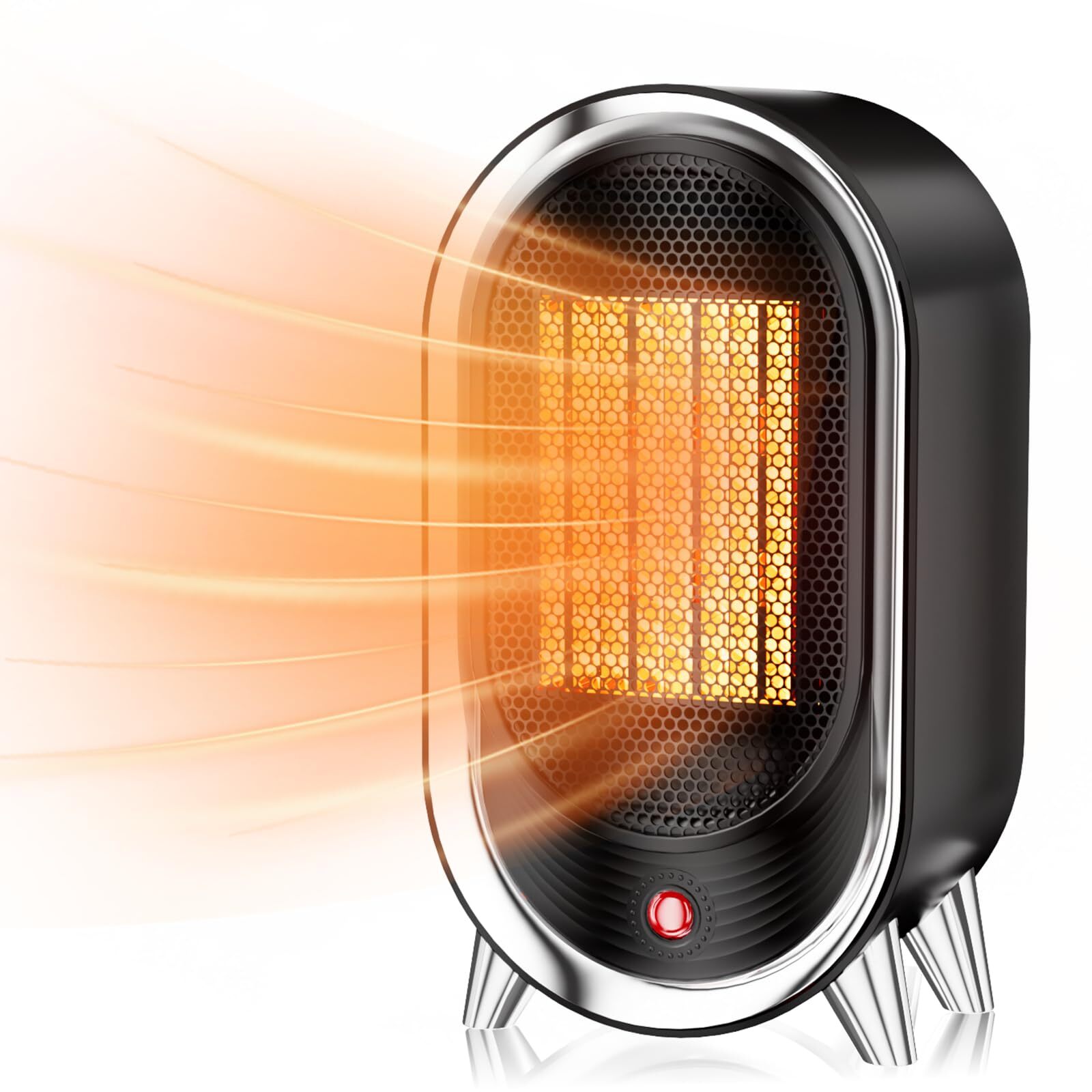 Small Space Heater, 900W Small Heaters for Indoor Use, Office Heater Under De...
