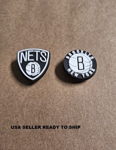 Croc Charms Basketball Brooklyn Nets 2 pieces USA SELLER BB9
