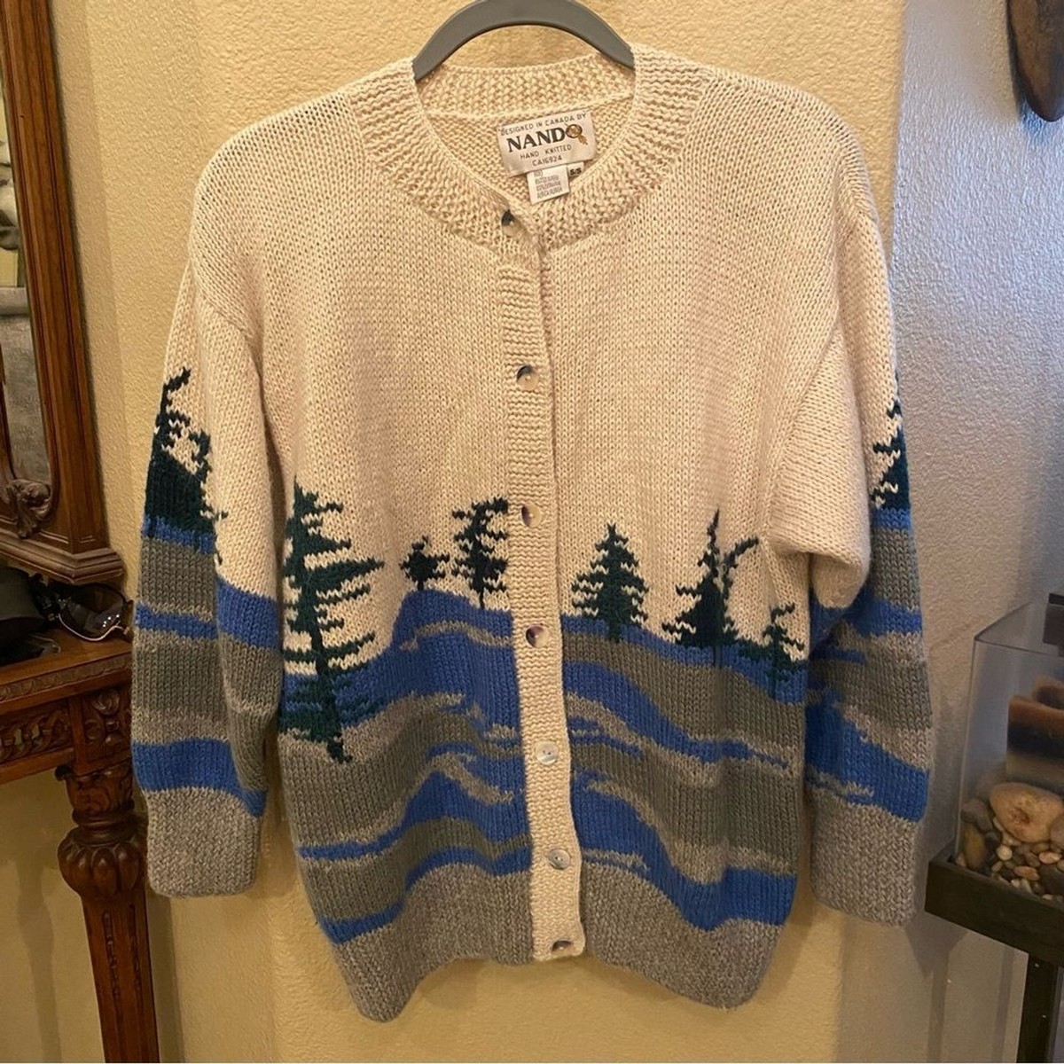 Knitted Cardigan Esprit Cardigan Alpaka NANDO Women Hand Knit