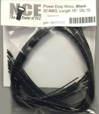 NCE ~ New 2025 ~ PDWB10 ~ Track Power Drop Wires ~ Black ~ 5240288