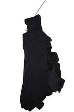 La Femme Black Womens Ruffle Strapless Solid Maxi Evening Formal Dress 4