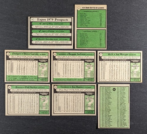 1979 Topps Baseball Lot 8 Cards Reggie Jackson - Picture 2 of 3