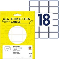 Avery Zweckform Etiketten 3325 Weiß 38,0 X 24,0 Mm, 522 Etiketten