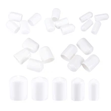 25pcs Round End Caps Rubber Cover 1/4" 3/8" 1/2" 5/8" 3/4" White Screw Protector