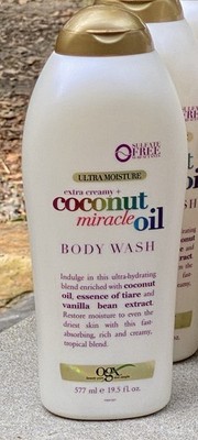 OGX Extra Creamy + Coconut Miracle Oil Ultra Moisture Body Wash, 19.5 Fl Oz.