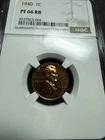 1940 Lincoln Wheat Cent PENNY 1c NGC PR66RB PF66RB Tough Coin PROOF