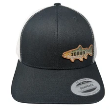 Idaho Snapback Trucker Hat Black OS Adjustable Mesh Back The Classics Yupoong