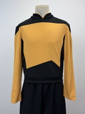 Vintage Star Trek For The Next Generation Picard Yellow/Black Uniforms Costume