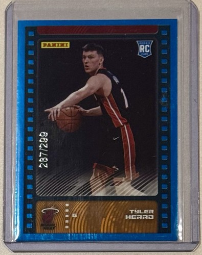 TYLER HERRO RC 2019-20 PANINI STICKER AND CARD BLUE FOIL ROOKIE 287/299 91 RARE - Picture 1 of 3
