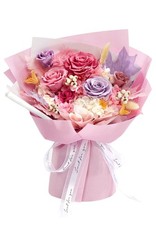 Preserved Flowers Roses Bouquet with Vases Real Pink Flowers for Delivery Pri...