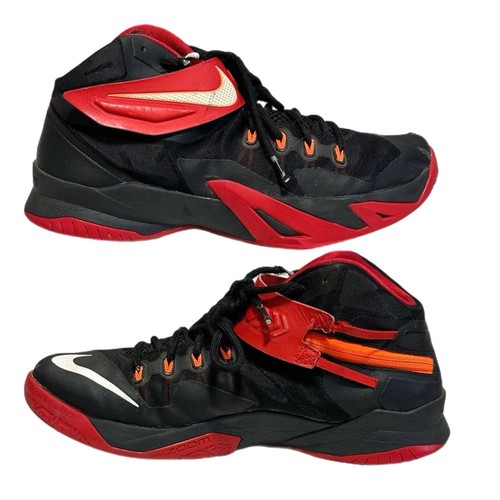 Nike Lebron Zoom Soldier VIII 8 Nero Università Rosso Scarpe Uomo 12 653641-016 - Foto 5 di 9
