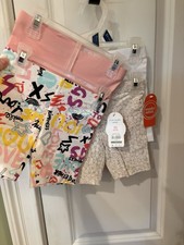 NWT Girls Size XS 6-6X 4 Piece Set Biker Shorts From Wonder Nation SKU TR45