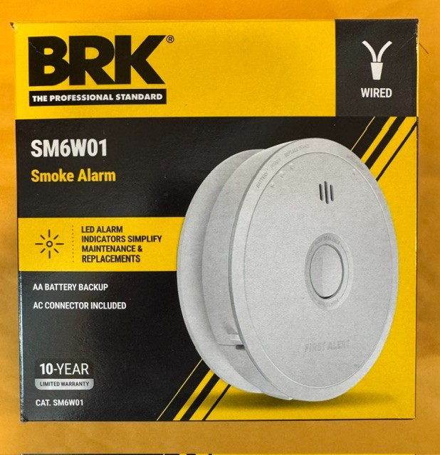 BRK Electronics SM6W01 AC/DC Hardwired Photoelectric Smoke Alarms 6 PACK NEW