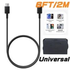 6FT/2M USB C to USB C Cable Fast Charging Lead for Samsung Galaxy S24U/S23U/S22U