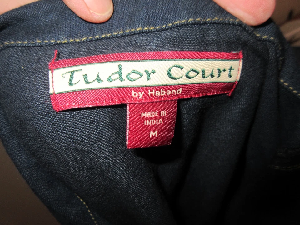 Chaqueta de Jean Tudor Court Bordada Otoño Mujer M Con Botones Floral/Hoja Patrón Foto 3 de 3