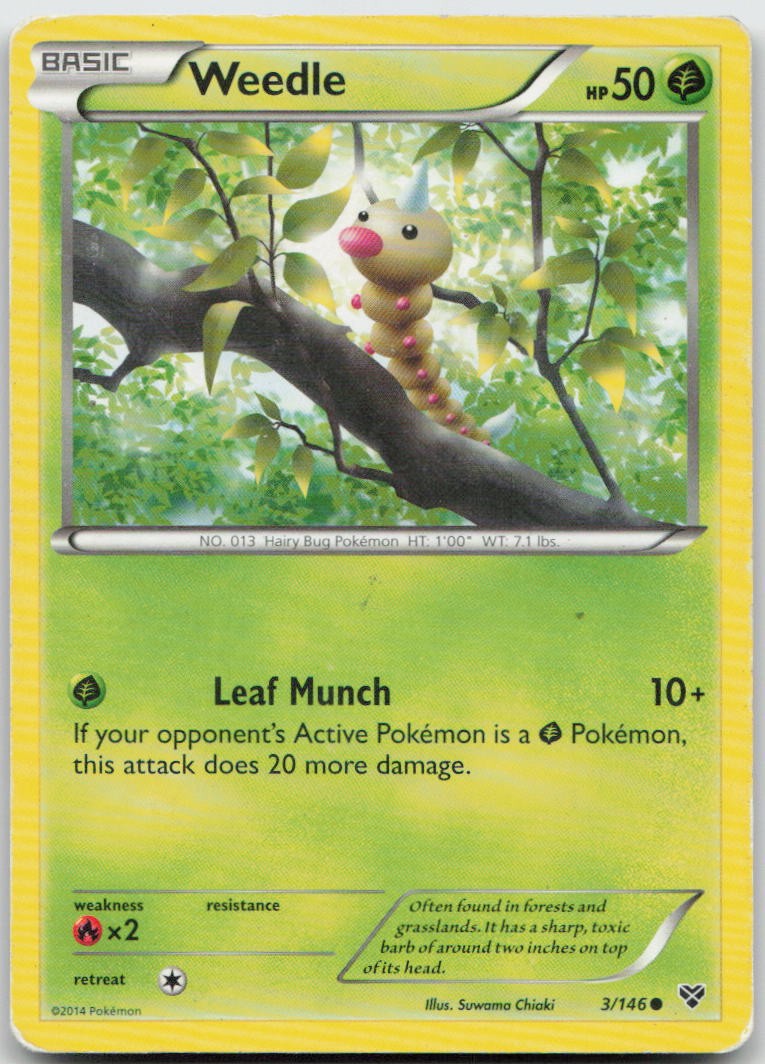 Weedle 3/146 Common XY Base Set Pokemon TCG DMG