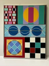 Vintage Abstract Painting Geometric Modernism Expressionism Cubism Mckenzie Pop