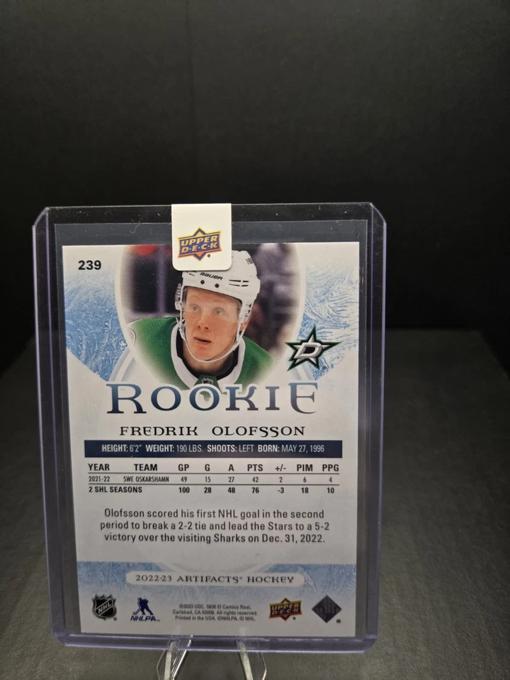 2022-23 Upper Deck Artifacts RC Emerald Fredrik Olofsson 15/99 #239-Dallas Stars - Image 2 of 2
