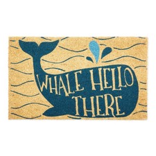 Whale Hello There Coconut Coir Doormat 18x30 Non Slip Indoor Outdoor Rug