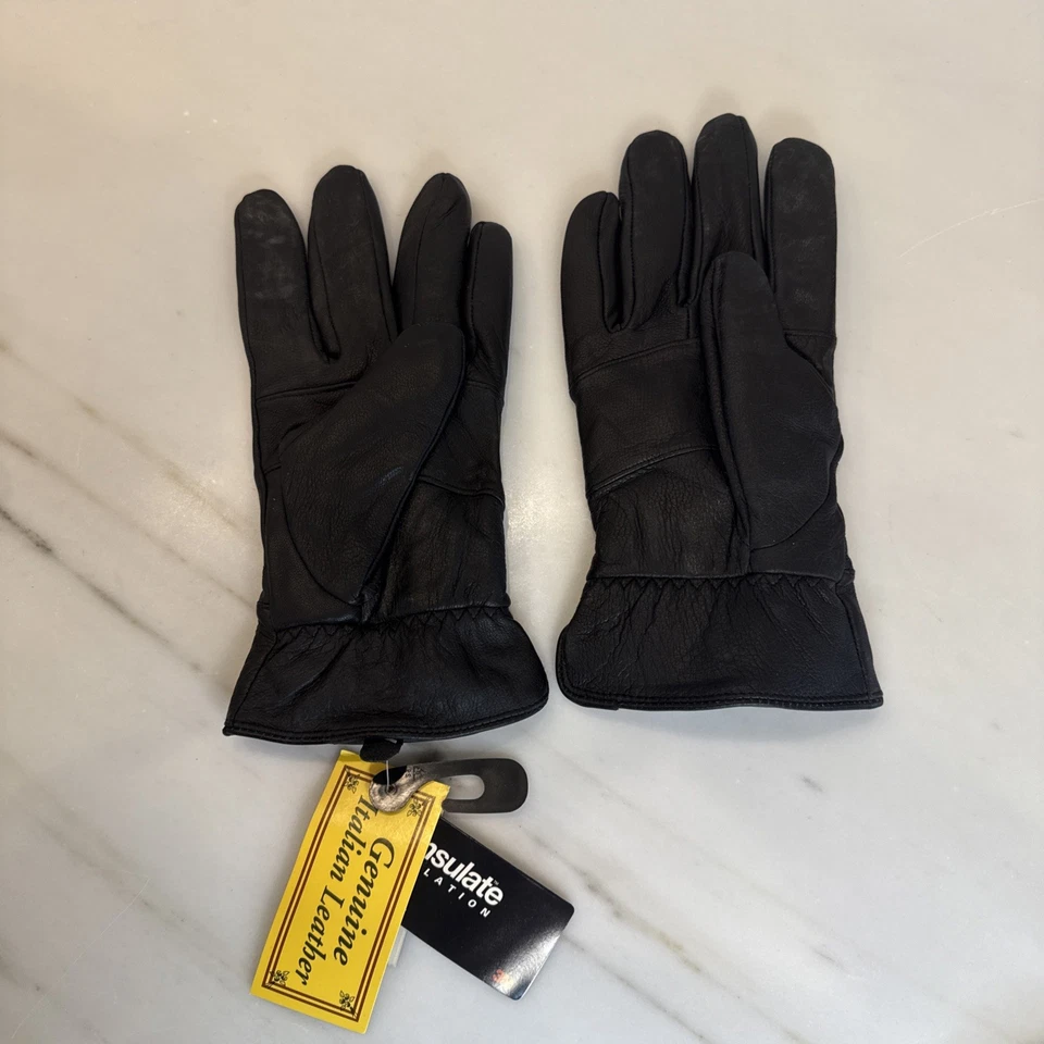 New Men's St. John's Bay leather gloves, 3M Thinsulate Black L with tags - Изображение 2 из 4