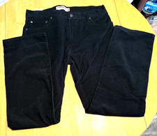 LEVI 505 BLACK CORDUROY JEANS 36 X 32 STRAIGHT FIT
