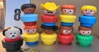 VTG 90S Fisher Price Little People Chunky Figures Lot of 9 A15-668