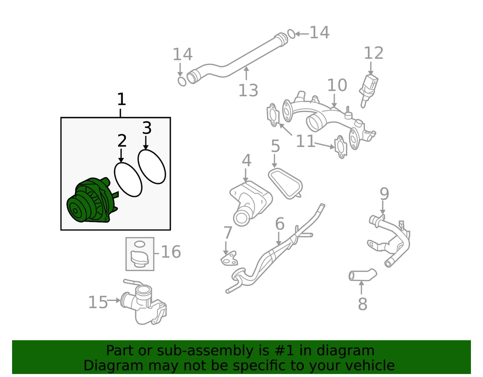 Genuine Nissan Water Pump B1010-JK20A - Imagem 4 de 4