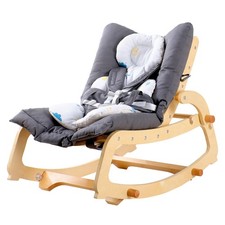 3-in-1 Baby Rocker Chair with Double Cushions, for 0-12 Months, Adjustable Wo...