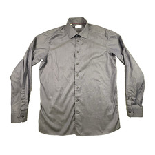 Eton Men's XL Blue/Gray Solid Dress Shirt Contemporary Fit LS SEE DESCRIPTION