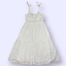 NWT Urban Outfitters Maxi Dress White Button Up Tie Straps Size Medium