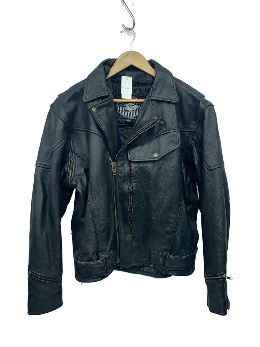 Double Riders Jacket/48/Leather/Blk/Plain 3568 3568