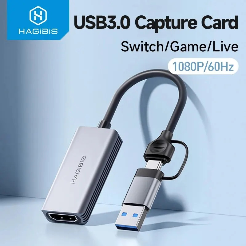 Hagibis USB 3.0 HDMI Video Capture Card 1080P 60Hz for Switch Xbox PS4/PS5