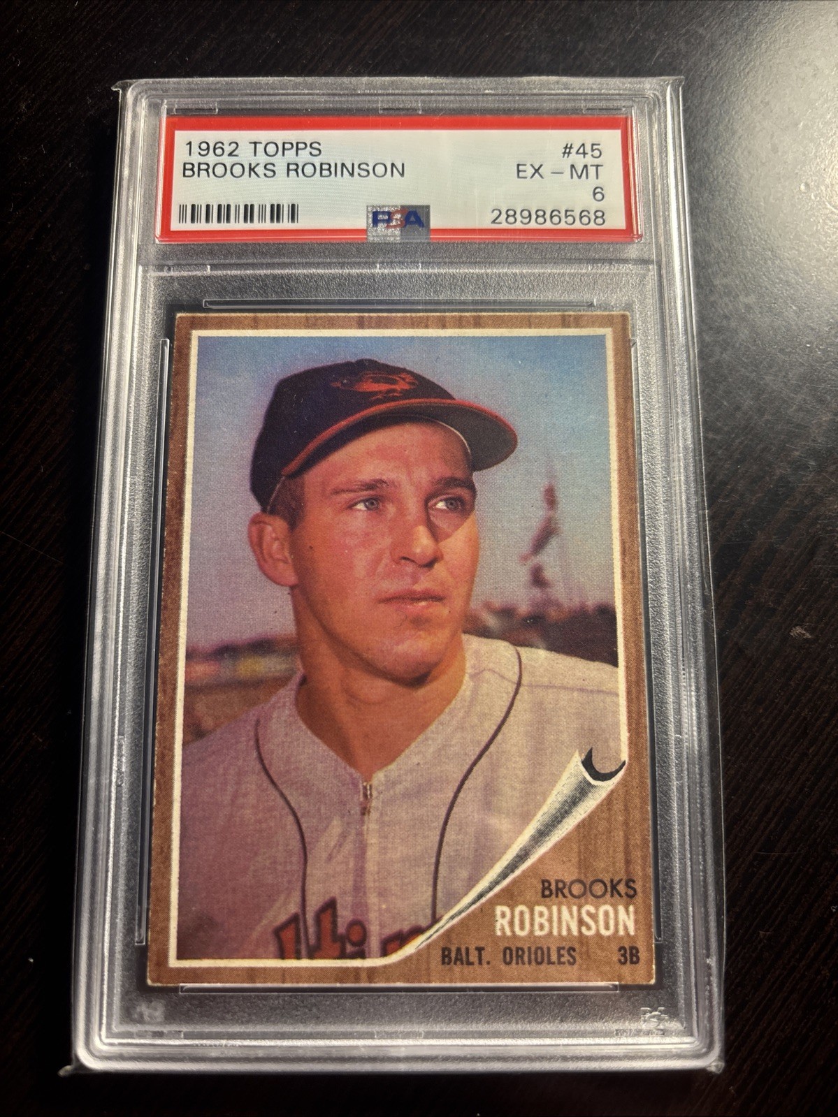 1962 Topps - Brooks Robinson #45 PSA 6- New Label. HOF Baltimore Orioles