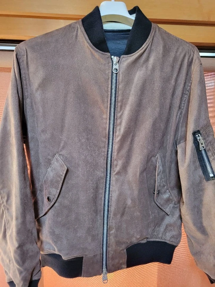 SOPH Reversible XL Bomber Jacket Black/Brown Suede Style Used - Image 3 of 4