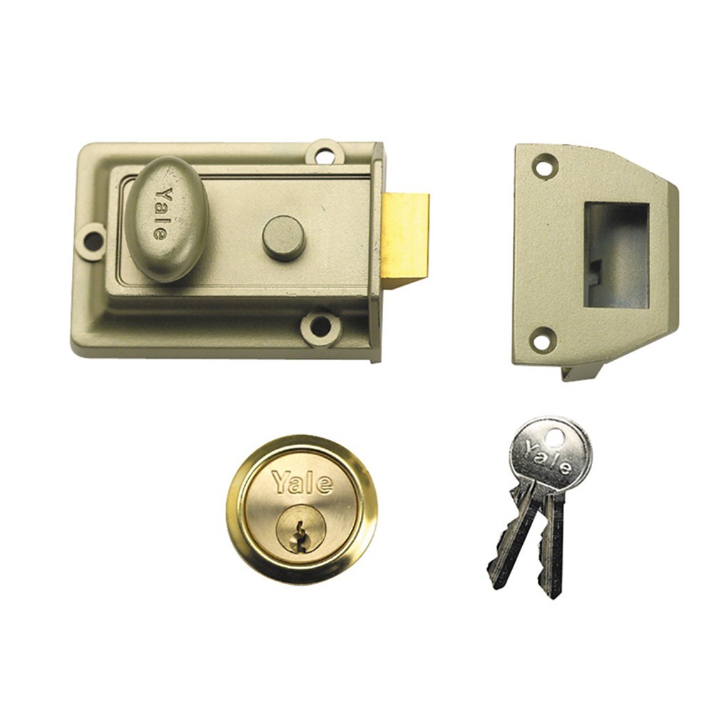 Genuine Yale Traditional NightLatch Cylinder 60mm Backset B-77-ENB-PB-60 +2 Keys - Image 3
