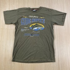 Vintage Field and Stream Shirt Mens Large Green Bass Fish Single Stitch USA Made