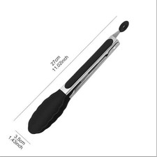 9" Non-Stick Silicone & Steel Tongs  Perfect for BBQ, Salad & Kitchen Cooking UK