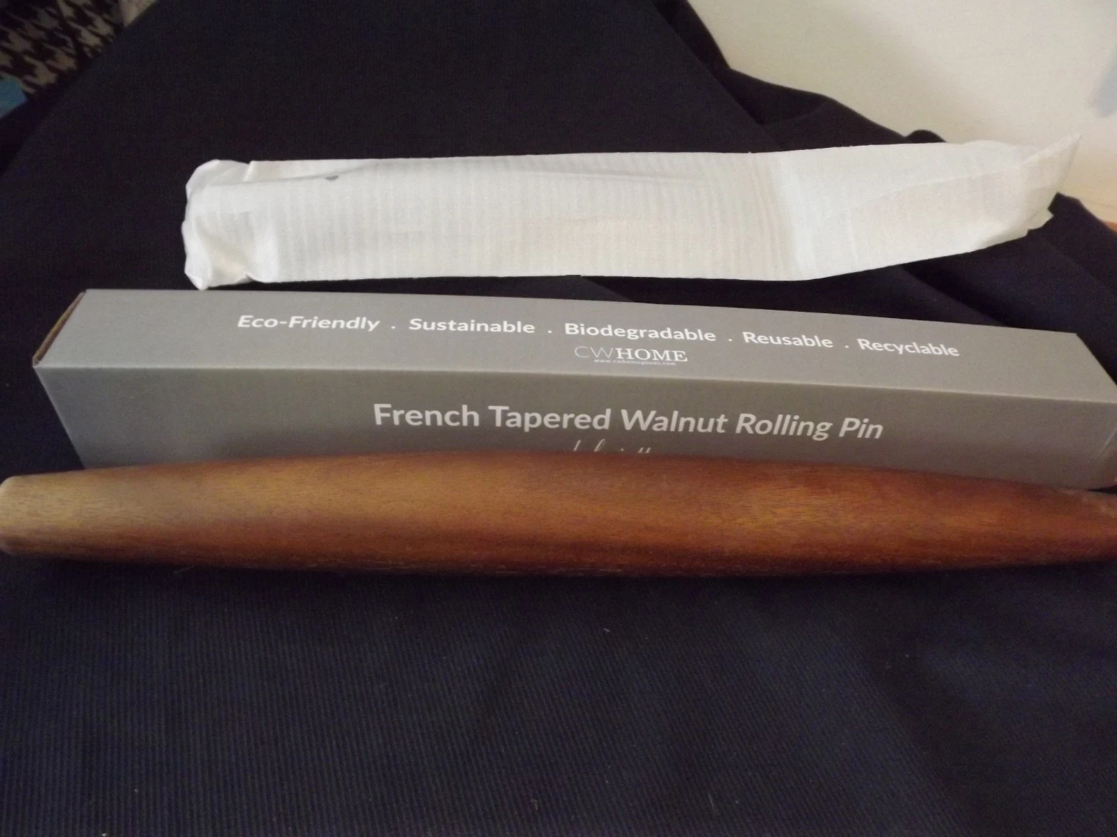 NEW French Tapered WALNUT ROLLING PIN multipurpose BEL PIATTO NIB