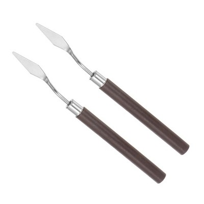 2pcs No.7 Palette Knives 10mm Width Stainless Steel Painting Pallet Knife, Red