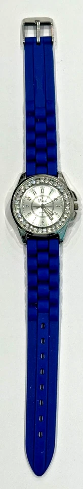 Reloj Pulsera Vivani Mujer Tono Plateado Bisel Pavimentado Bling MOP Púrpura Necesita Batería Foto 4 de 4