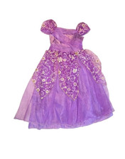 Little Girls Purple Princess Dress Tulle Sparkles Glittery Dress Up Cosplay