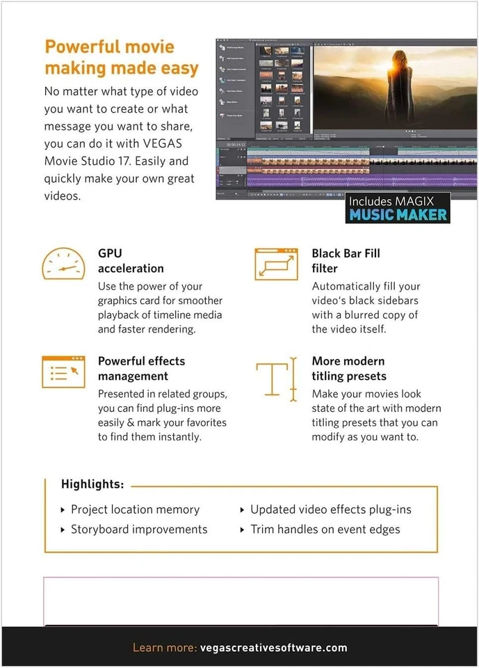Video Editing Software|VEGAS Movie Studio|17|1 PC|Perpetual License|PC|Download - Image 2 of 4