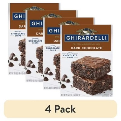 Premium Brownie Mix with Chocolate Chips Rich Dark Chocolate 20 oz Box 4 Pack