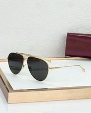 GUCCI GG2064S Gold Aviator Sunglasses Black Lenses 60-12-145
