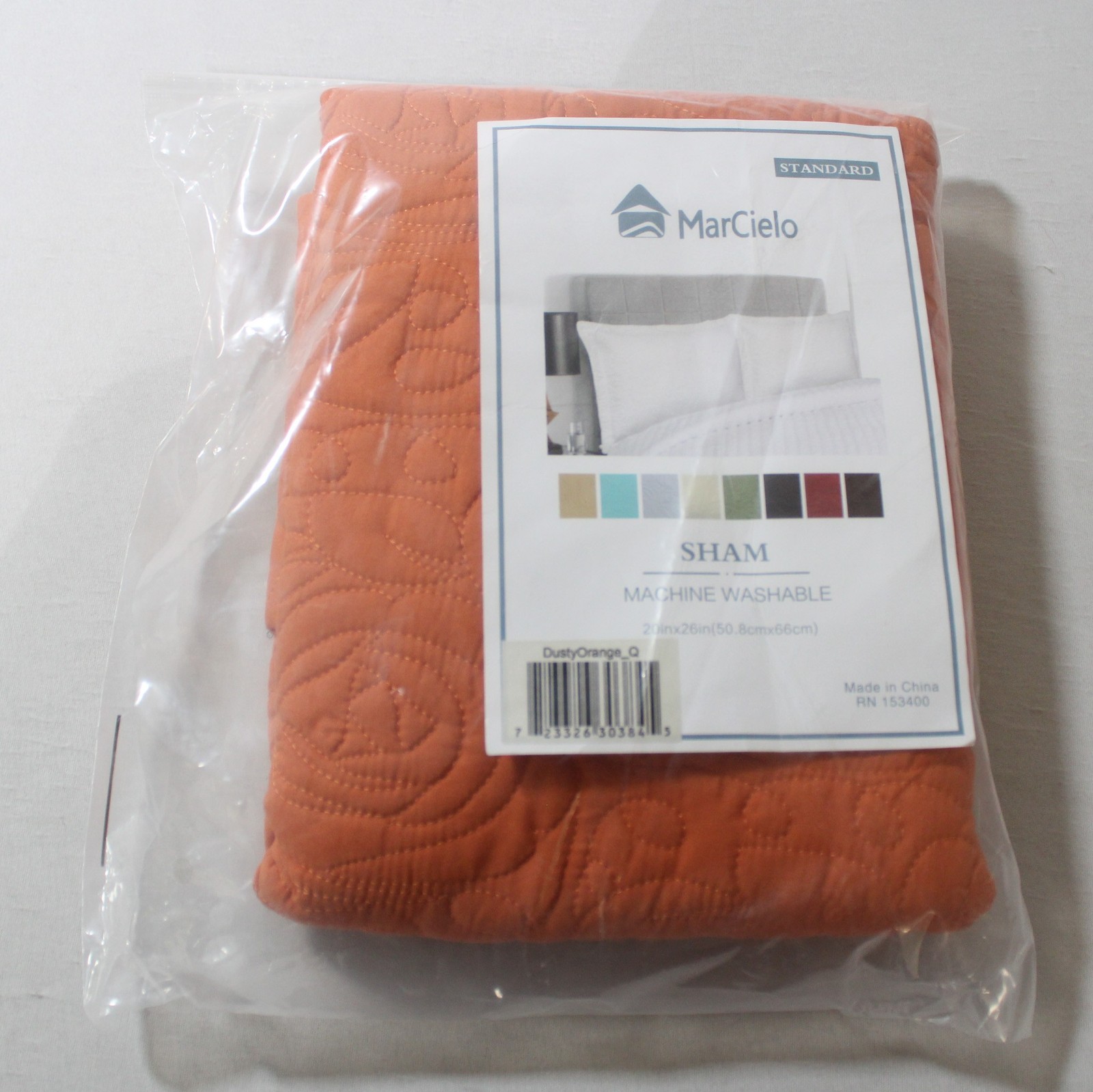 MarCielo Unisex 2-Piece Embroidered Pillow Shams LB3 Dusty Orange Standard